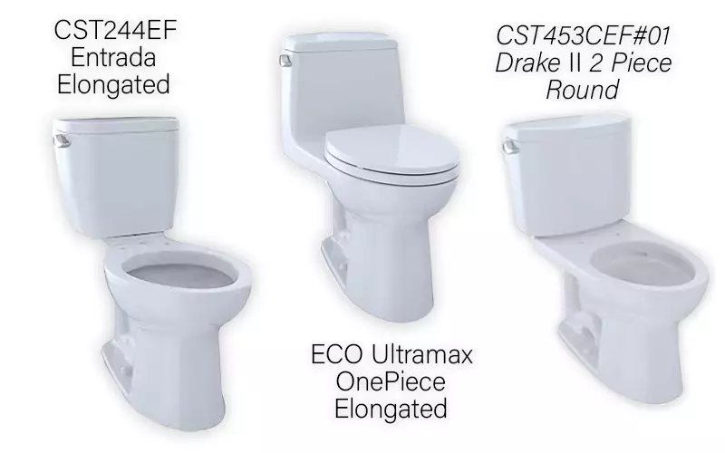 Toto Toilets CST244EF,ECOUltramax & CST453CEF#01 