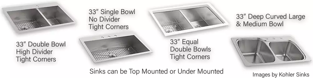 Under Mount Stainless Steel Kitchen Sinks Double and Single Bowl