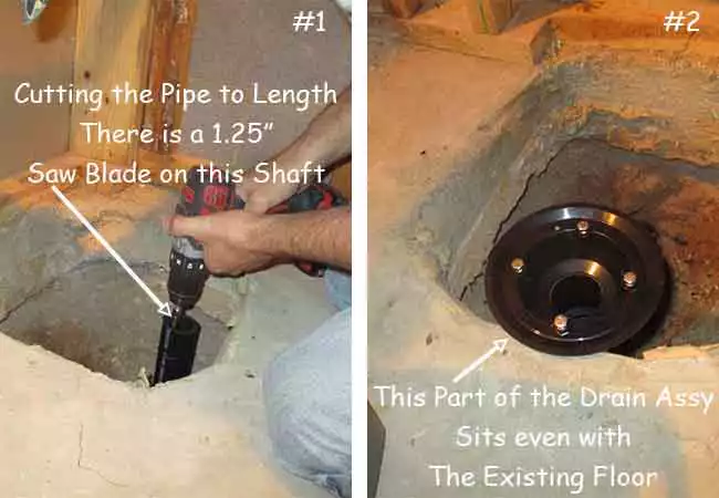 Cutting the Drain Pipe to the Proper Height in Custom Shower