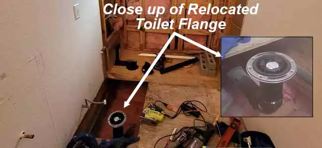 Close-up of new Toilet Flange