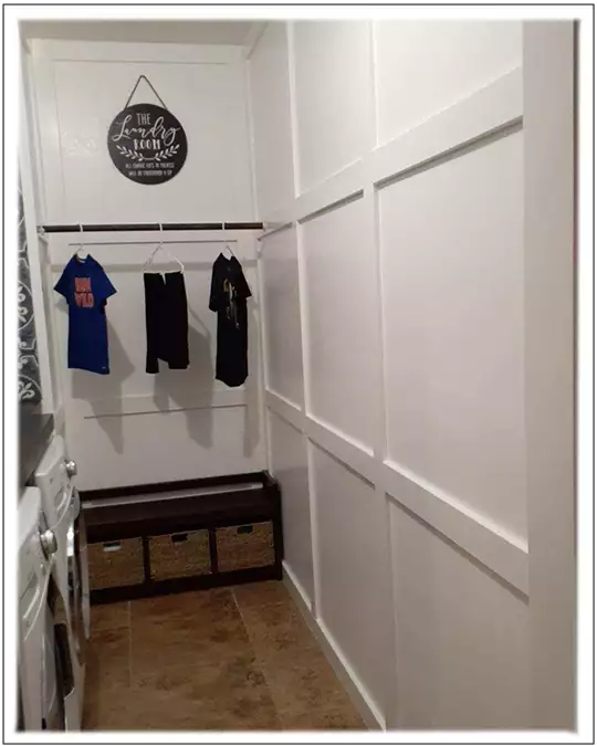 Board and Batten Design on Laundry Room Wall