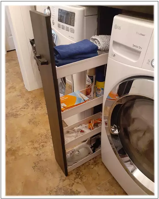 Pull Out Shelf for Storage of items in the Laundry Room