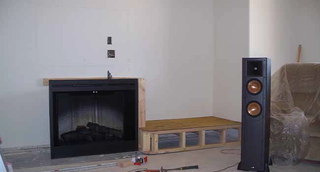 Wall Unit Fireplace Centered, starting Base Construction