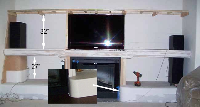 Wall Unit 3rd Level Frame Work Completed with TV mounted