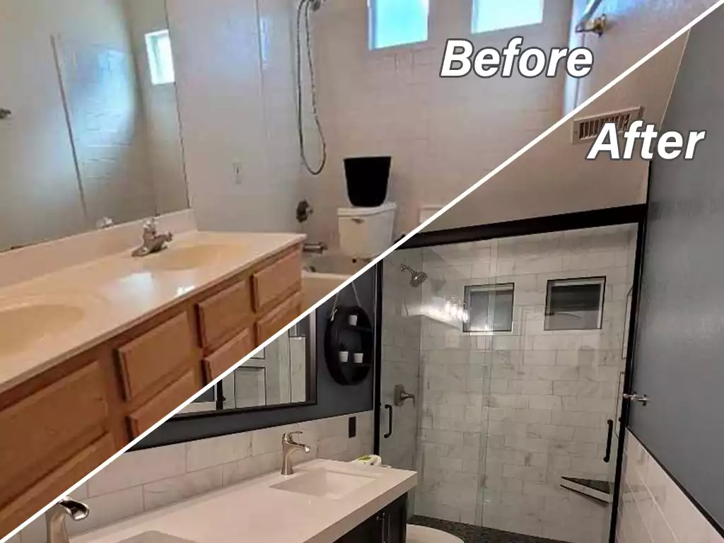 Guest Bath Project Before and After