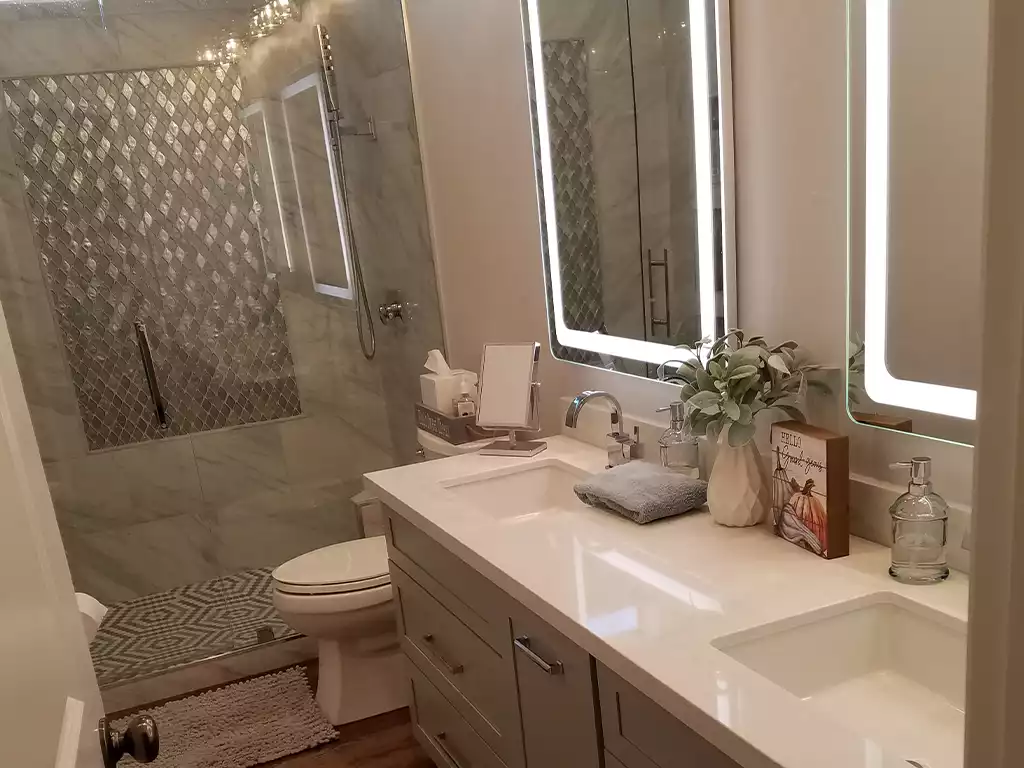 Kids Bath Very Custom Shower & BackLit Mirrors